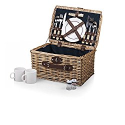 Picnic Time Catalina English Style Picnic Basket with Service for Two, Dahlia Collection