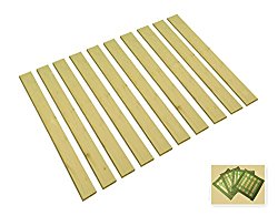 Queen Size Custom Width Detached Bed Slats – Choose the width you need – Help support your box spring and mattress!FREE set of nightstand coasters included
