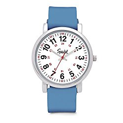 Speidel Scrub Watch for Medical Professionals with Silicone Rubber, Leather or Expansion Band, Easy to Read, Second Hand, Military Time for Nurses, Doctors, Students in Colors that Match Your Scrubs