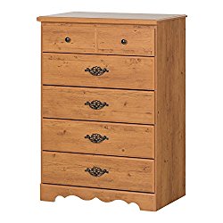 South Shore Prairie Collection 5-Drawer Chest – Country Pine Finish