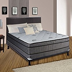 Continental Sleep Fifth Ave Collection, Fully Assembled Mattress Set With 13″ Soft Euro Top Orthopedic Queen Mattress and 4″ Box Spring