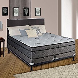 Continental Sleep Fifth Ave Collection, Fully Assembled Mattress Set With 13″ Soft Euro Top Orthopedic Queen Mattress and 4″ Split Box Spring