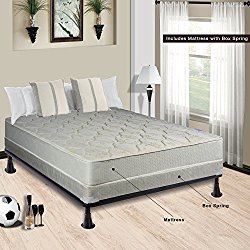 Continental Sleep Hollywood Collection Orthopedic Fully Assembled Mattress and 4″ Box-Spring Set – Ample Support for Your Back – Premium 357 Coil Innerspring – Full