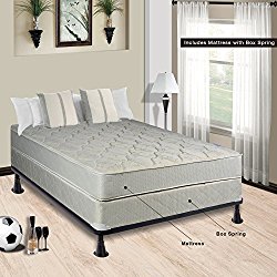 Continental Sleep Hollywood Collection Orthopedic Fully Assembled Mattress and 4″ Box Spring Set – Ample Support for Your Back – Premium 357 Coil Innerspring – Full