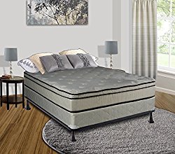 Continental Sleep Mattress, 11 Inch Euro Top Assembled, Orthopedic Full Mattress and Box Spring with Cozy Teddy Bear Fabric, Victoria Collection