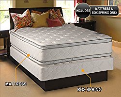 Dream Solutions Medium Soft PillowTop Mattress and Box Spring Set (Full Size) Double-Sided Sleep System with Enhanced Cushion Support- Fully Assembled, Back Support, Longlasting