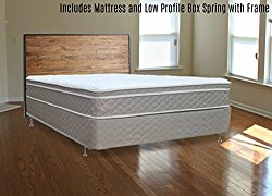 Full Assembled Orthopedic Mattress and 4″ Box Spring/Foundation Set With Frame,