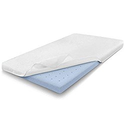 Comfort & Relax 2 Inch Gel-Infused Memory Foam Mattress Topper, Plush Cover, AirCell-Tech, TWIN