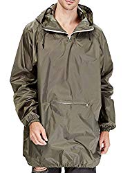 4ucycling Raincoat Easy Carry Rain Coat Jacket Poncho in a Pouch Outdoor, Army Green Lightweight