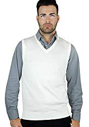 Blue Ocean Solid Color Sweater Vest Off-white XX-Large