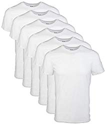 Gildan Men’s Crew T-Shirt 6 Pack, White, Medium
