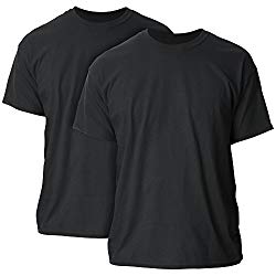 Gildan Men’s Ultra Cotton Adult T-Shirt, 2-Pack, Black, 2X-Large