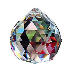 KARSLORA 40mm Pack of 2 Clear Crystal Glass Ball Prism Rainbow Hanging Pendant Suncatcher for Window