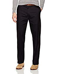 LEE Men’s Total Freedom Stretch Relaxed Fit Flat Front Pant, Black, 42W x 32L