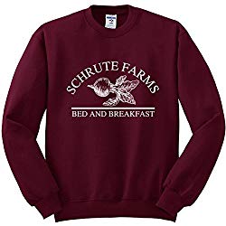Nuff Said Schrute Farms Beets Bed and Breakfast Sweatshirt Sweater Pullover – Unisex (Medium, Maroon)