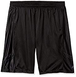 Southpole Men’s Big and Tall Basic Basketball Mesh Shorts, Black/Black, 4XB