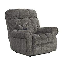 Ashley Furniture Signature Design – Ernestine Power Lift Recliner – Dual Motor Design – Polyester Upholstery – Contemporary – Slate