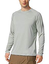 Baleaf Men’s UPF 50+ Outdoor Running Long Sleeve T-Shirt Gray Size L