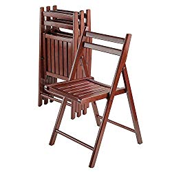 Winsome Wood Robin 4 Piece Folding Chair Set Walnut