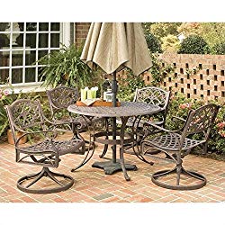 Home Styles 5555-325 Biscayne 5-Piece Outdoor Dining Set, Rust Bronze Finish, 48-Inch
