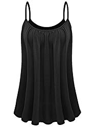 7th Element Womens Plus Size Cami Basic Camisole Tank Top (Black,2XL)