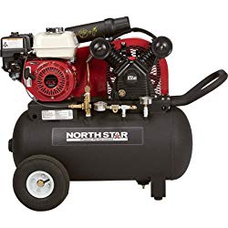 NorthStar Portable Gas-Powered Air Compressor -Honda 163cc OHV Engine, 20-Gal Horizontal Tank, 13.7 CFM @ 90 PSI
