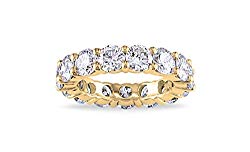NYC Sterling 4MM Gold Cubic Zirconia Round Luxury Eternity Rings, Free Gift Box Included