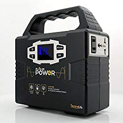 SereneLife Portable Generator, 150Wh Power Station, Quiet Gas Free Power Inverter, CPAP Battery Pack, Charged by Solar Panel/Wall Outlet/Car with 110V AC Outlet,3 DC 12V, USB Port