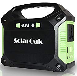 SOLAROAK Portable Generator Battery Pack Power Supply Solar Energy Storage Charged by 100W Solar Panel/Wall Outlet/Car with Dual110V AC Outlet,USB Ports5V/3A,DC Ports 9~12.6V/15A(150Wh/42,000mAh)