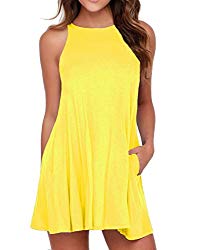 Unbranded* Women’s Sleeveless Summer Swing Tank Sundress Yellow Large
