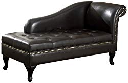 Furniture of America Emma Leatherette Storage Chaise/Lounger