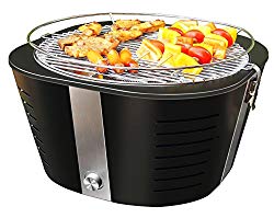 FutureSprout Smokeless Charcoal Grill Outdoor Grills Adjustable Temperature Easy Clean Portable Barbecue Grill for Backyard Camping Hiking Picnic Smokeless BBQ with Transport Bag