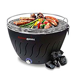 Portable Grill | Smokeless Indoor Grill | Stainless Steel Electric Indoor/Outdoor Charcoal BBQ Grill W/Battery Operated Fan | Perfect for your Barbeque – Includes Travel Bag for Camping & Picnic.