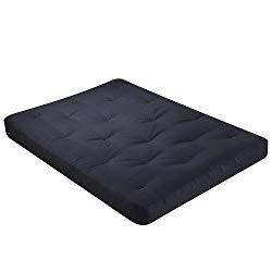Serta Sycamore Double Sided Convoluted Foam and Cotton Full Futon Mattress, Black, Made in the USA