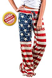 4th of July American USA Flag Womens Patriotic Pants Ladies Drawstring Trousers (Tas M(US M), Picture Color)