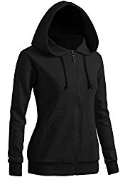 CLOVERY Women’s Casual Design Long Sleeve Hoodie BLACK US S / Tag S