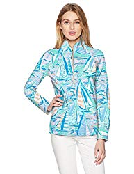 Lilly Pulitzer Women’s UPF 50+ Skipper Popover, Light Lilac Verbena Aboat Time, XL