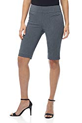 Rekucci Women’s Ease in to Comfort Fit Pull-On Modern City Shorts (16,Charcoal)