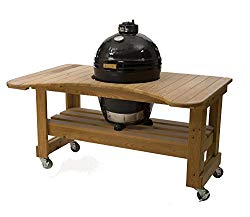 Primo Round LG 280 Ceramic Smoker Grill On Cypress Table