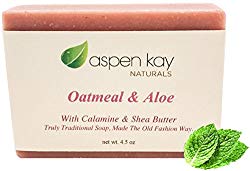 Calamine Soap Bar. With Organic Aloe Vera & Colloidal Oats. Natural Soap With Organic Skin Loving Oil. This Soap Makes a Wonderful and Gentle Face Soap or All Over Body Soap. 4.5 oz Bar.