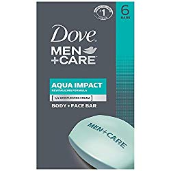 Dove Men+Care Body and Face Bar, Aqua Impact 4 oz, 6 Bar