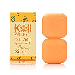 Kojic Acid & Vitamin C Skin Lightening Soap (2.82 oz/2 Bars) – Natural Brightening & Anti Aging – Reduce Wrinkles, Fades Age Spots, Sun Damage – Smooth And Soft Complexion For Face & Body