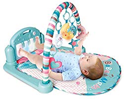 PLS Baby Kick and Play Piano Playmat, (Medium, Light Blue) Baby Toys, Battery Included, For 6 to 12 Months Old, Interactive, Activity Toys, Lights and Sounds