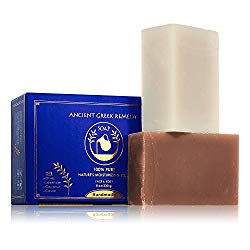 Set of 2 Organic Natural Handmade Soap Bars with Holder. Made of Olive, Coconut, Castor and Lavender Essential oil for Soft Body and Face Wash. Gluten Free Skin Moisturizing Raw Bar for Men and Women