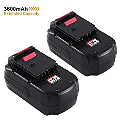 2Pack 18V 3.6Ah Replacement Battery for Porter Cable PC18B PCC489N PCMVC PCXMVC Cordless Tools