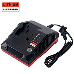 Biswaye Multi-Chemistry Slide Battery Pack Charger PCXMVC for Porter Cable Cordless Power Tool 18V Lithium Ion & NiCad NiMh Battery PC18B PC18BL PC18BLX
