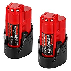 Energup Upgraded 2 Pack 12V 2500mAh Replacement M12 48-11-2410 Lithium-ion Battery for Milwaukee 48-11-2420 48-11-2411 48-11-2401 48-11-2402 48-11-2401 REDLITHIUM Cordless Tools