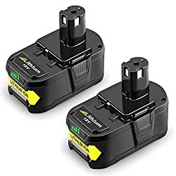 Powilling 2Pack 5.0Ah 18V Replacement Battery for Ryobi 18V Lithium Battery P102 P103 P105 P107 P108 P109 Ryobi ONE+ Cordless Tool