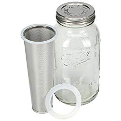 Cold Brew Coffee Maker – 2 Quart – Make Amazing Cold Brew Coffee and Tea with This Durable Mason Jar with Stainless Steel Filter and Stainless Steel Lid