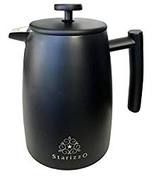 Classico-Pro French Press Coffee Maker, Premium Thermal Dual-Wall, Insulated Stainless Steel, Stylish Black Matte Finish, 34 oz | 1L, Dependable Quality